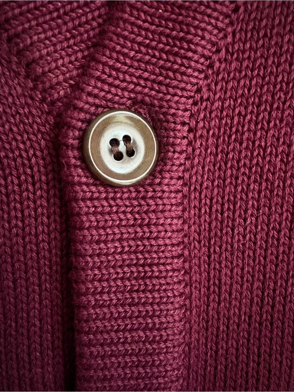 Vintage L.L. Bean Women's Burgundy Button-Front Cardigan Sweater - Picture 3 of 6